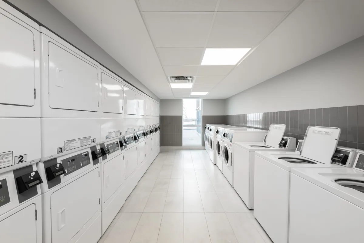 The resident laundry room